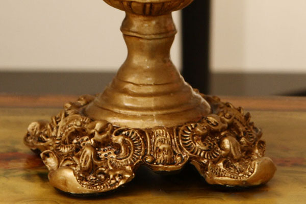 Bình cắm hoa ovan vàng 02 chi tiết tinh xảo